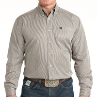 Cinch Men's Tencel™ L/S Striped Button-Down Western Shirt In Brown
