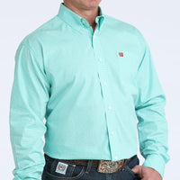 Cinch Men's L/S Classic Fit Geometric Print Button Down Western Shirt in Blue