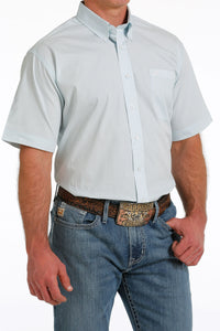 Cinch Men's Light Blue Geometric S/S Western Button Down Shirt