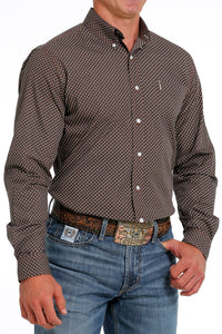 Cinch Men's Modern Fit Black & Rust Tile Western Button Down Shirt