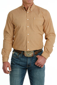 Cinch Men's L/S Modern Fit Brown Vertical Geometric Western Button Down Shirt