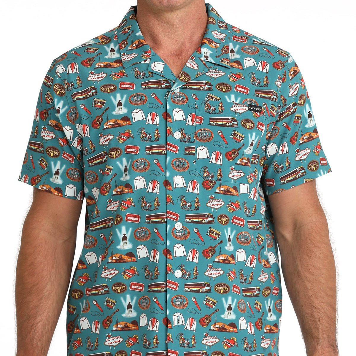 Cinch Men's Las Vegas Short Sleeve Camp Shirt