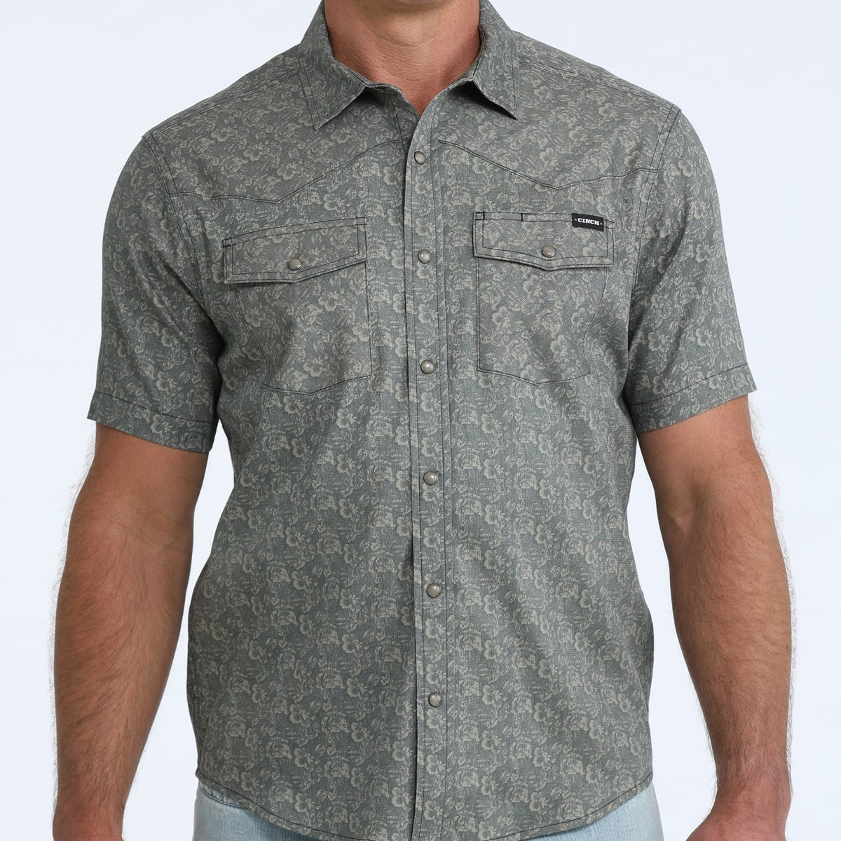 Cinch Men's S/S Camp Shirt in Muted Navy Floral