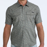 Cinch Men's S/S Camp Shirt in Muted Navy Floral