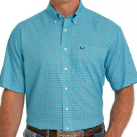 Cinch Men's Arenaflex Blue Diamond Short Sleeve Button Down Shirt