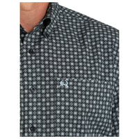 Cinch Men's S/S Arenaflex Geometric Western Button Down Shirt in Black & White