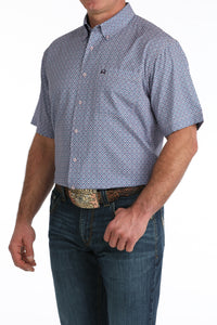 Cinch Men's S/S Arenaflex Western Button Down Shirt in Light Purple