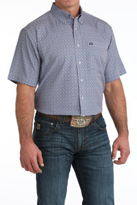 Cinch Men's S/S Arenaflex Western Button Down Shirt in Light Purple