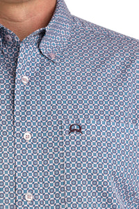 Cinch Men's S/S Arenaflex Western Button Down Shirt in Light Purple