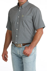 Cinch Men's S/S Arenaflex Print Western Button Down Shirt in Grey/Green