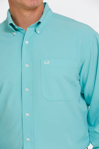 Cinch Men's Classic Fit Arenaflex Turquoise Long Sleeve Western Shirt