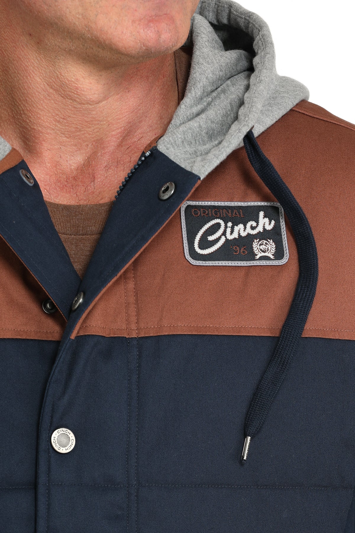 Cinch Men's Hoodie Jacket in Grey and Blue – Branded Country