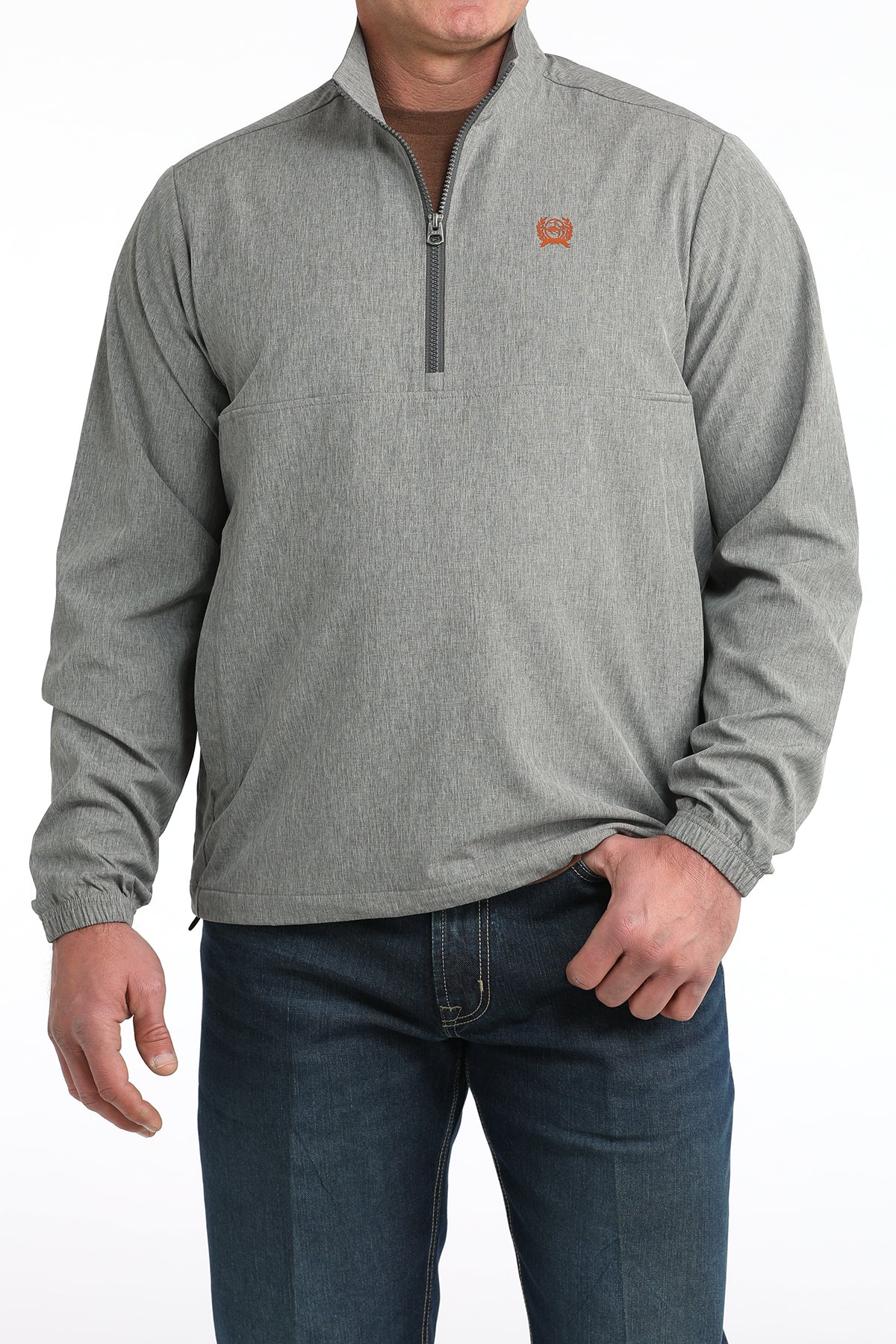Cinch Men's Half Zip Windbreaker in Grey
