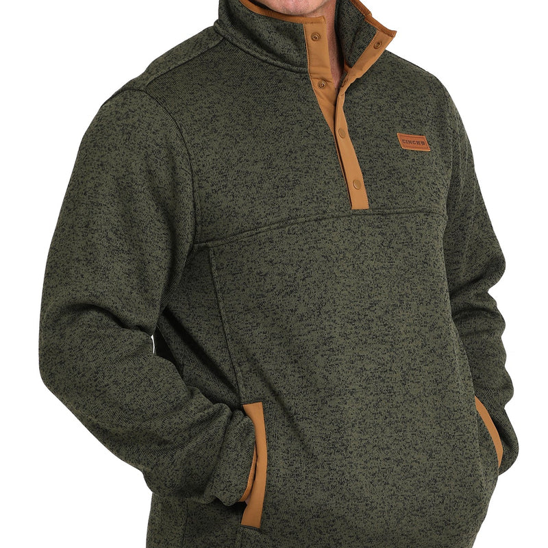 Cinch Men's Quarter Snap Pullover in Olive