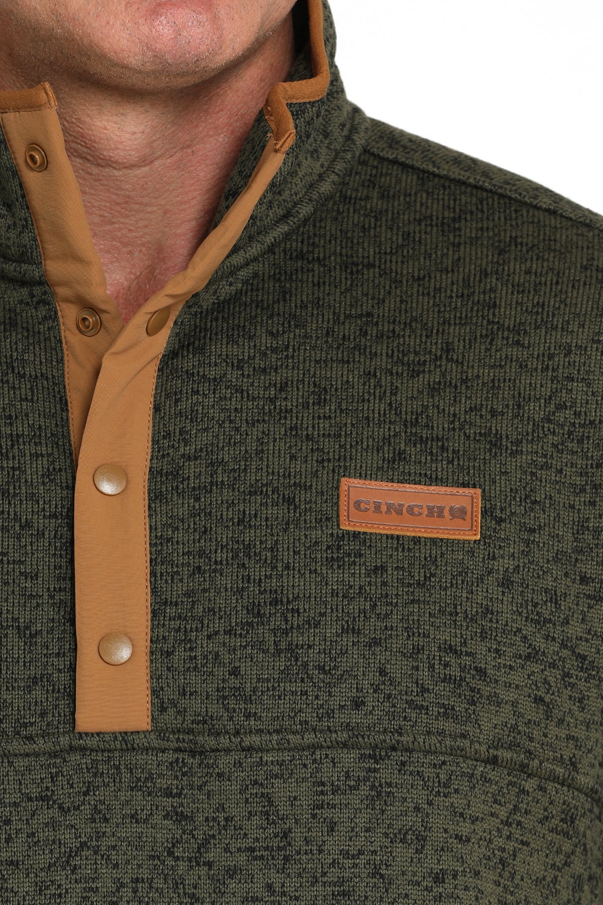 Cinch Men's Quarter Snap Pullover in Olive