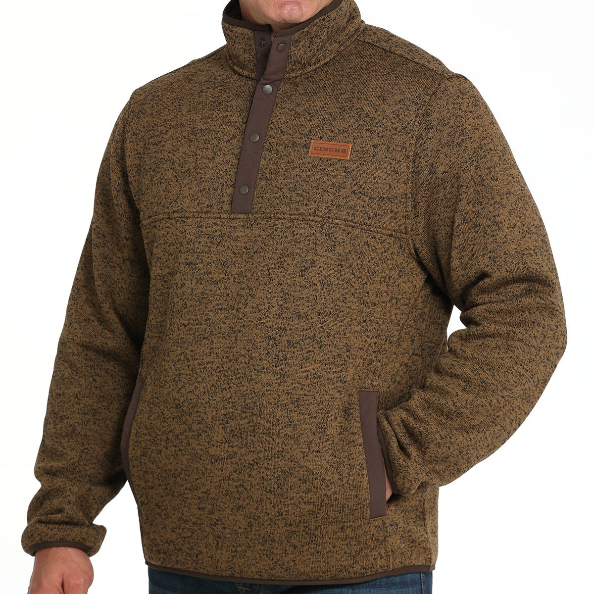 Cinch Men's Quarter Snap Pullover in Khaki