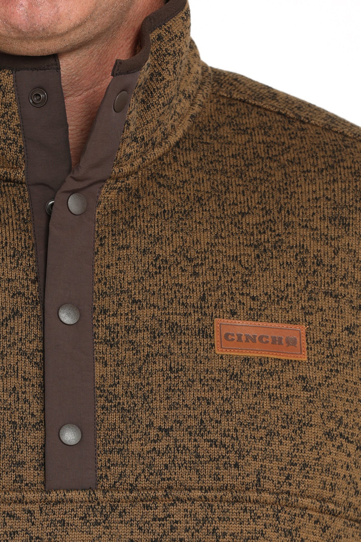 Cinch Men's Quarter Snap Pullover in Khaki
