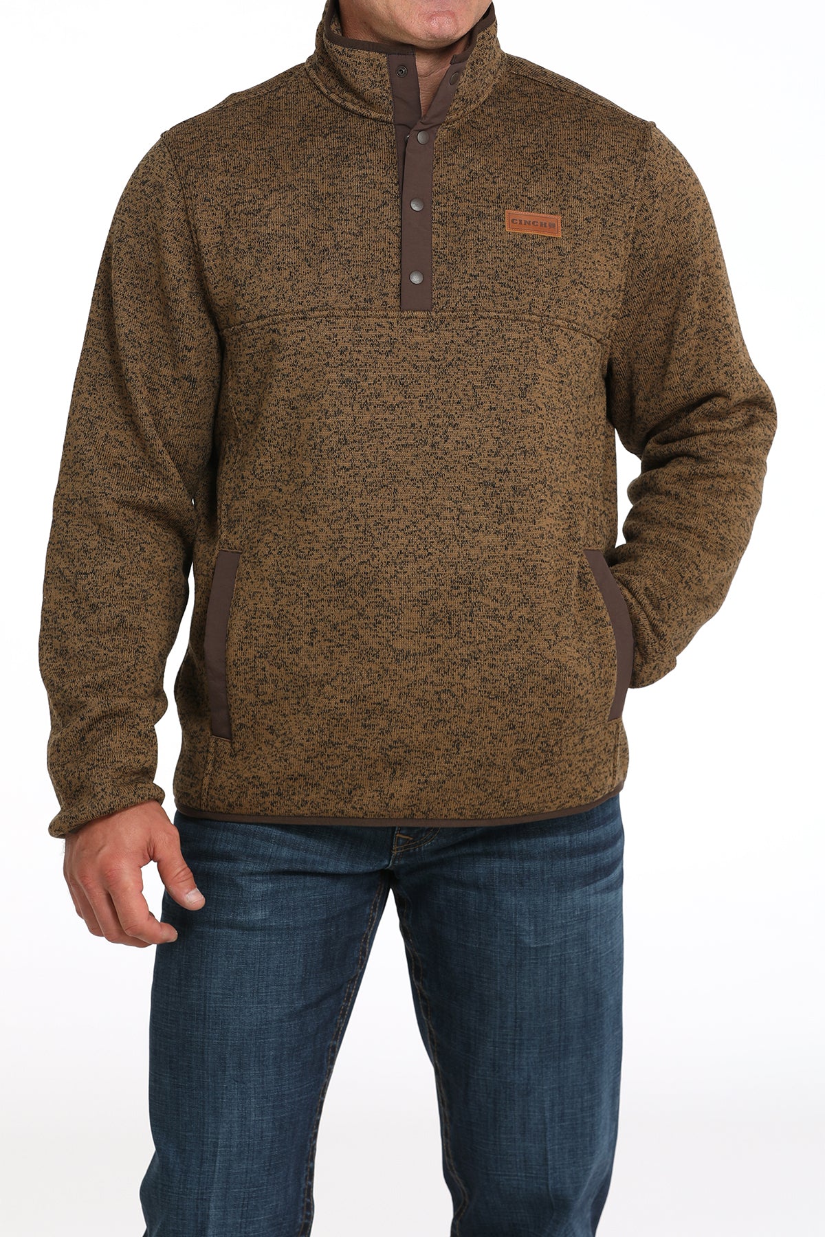 Cinch Men's Quarter Snap Pullover in Khaki