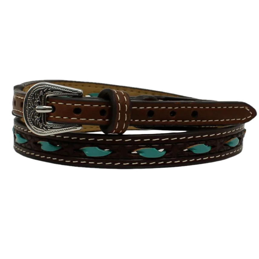 Twister Brown With Turquoise Lacing Hat Band