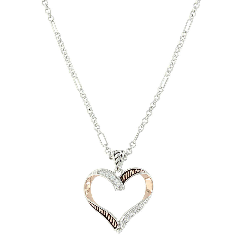 Montana Silversmiths Facets Of Love Rose Gold Heart Necklace