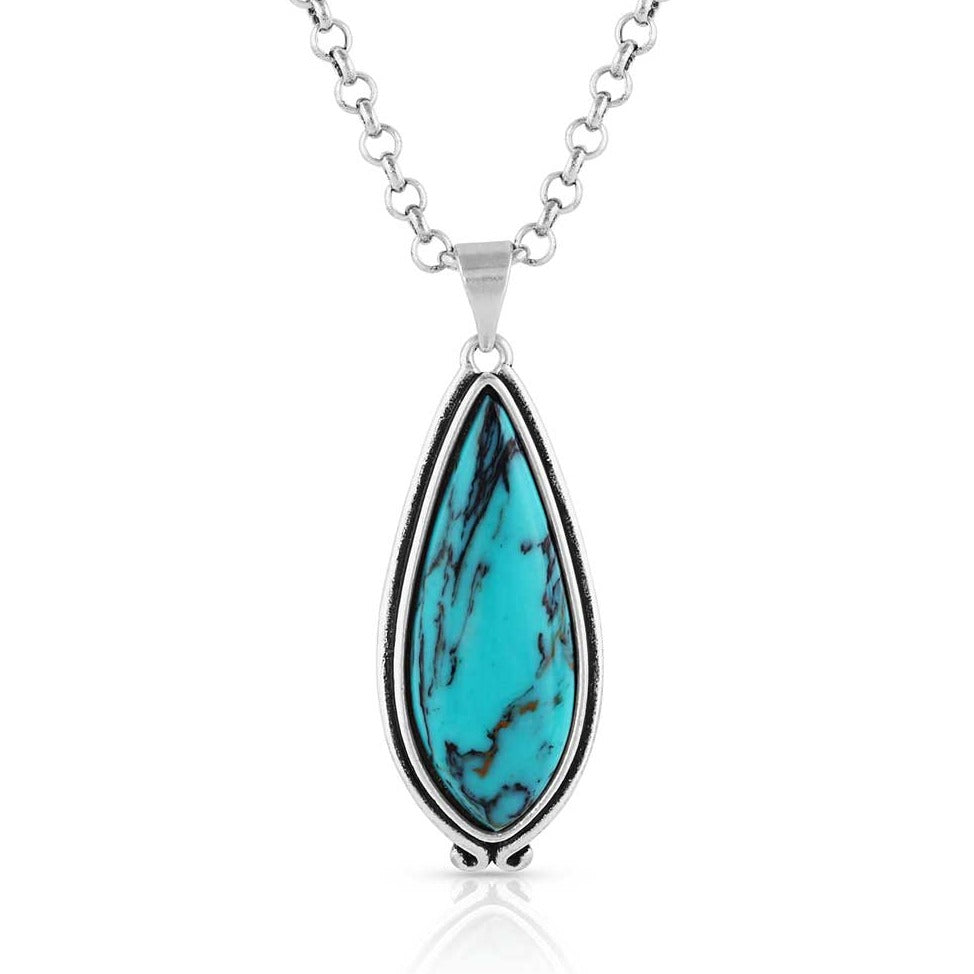 Montana Silversmiths Oasis Waters Oval Turquoise Necklace