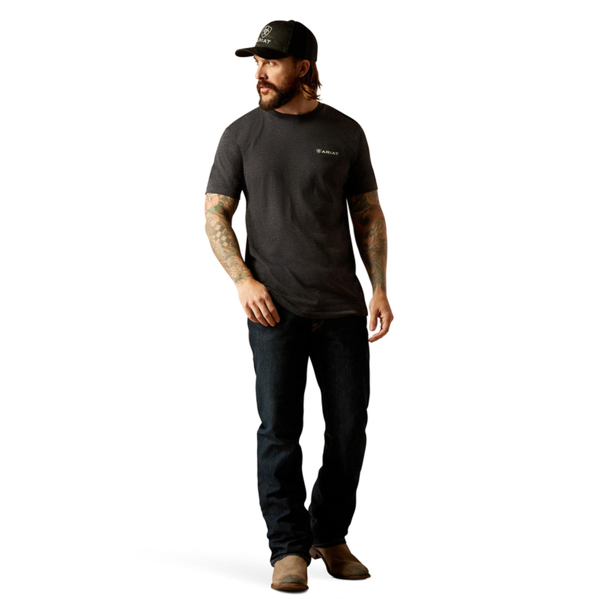 Ariat Men's Original Lines Graphic T-Shirt in Charcoal Heather