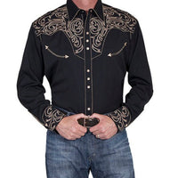 Scully Men's Embroidered Black Shirt