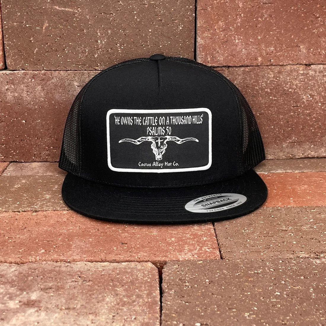 Cactus Alley Hat Co "Psalms 50" Trucker Cap in Black