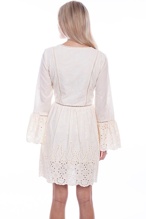 knee length dresses for ladies Luna Love Long Sleeve Mesh Maxi Dress Cream