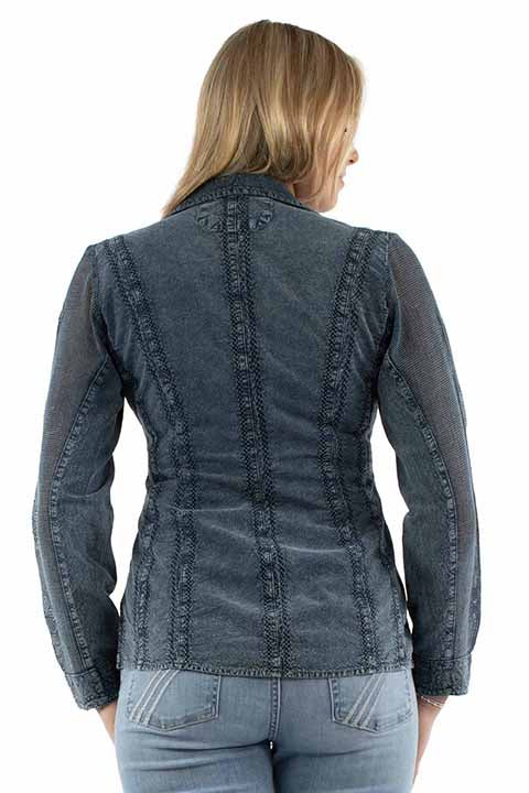Scully Cantina Women's Cotton Blazer in Dark Blue