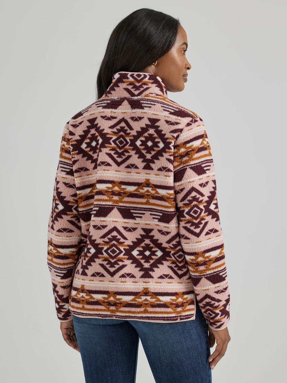 Wrangler Retro Women's Punchy Quarter Zip Sherpa Pullover in