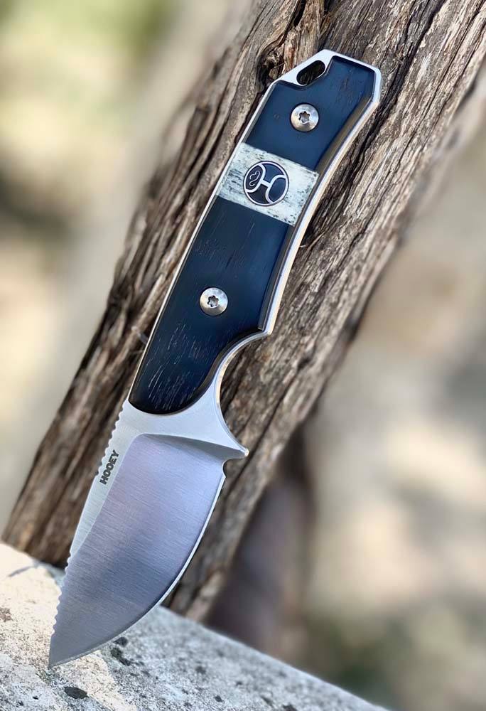 Hooey Buffalo Horn Fixed Blade Skinner Knife