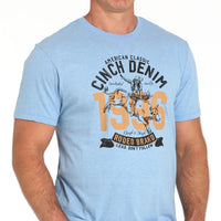 Cinch Men's Rodeo Brand Graphic Logo T-Shirt in Light Blue