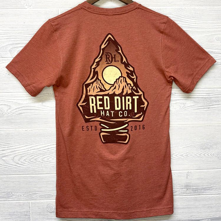 Red Dirt Hat Co. "Sunset Peak" Graphic T-Shirt in Dark Coral