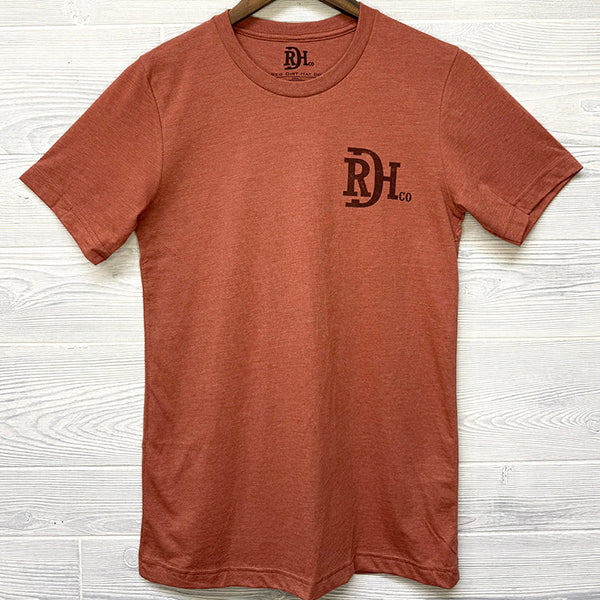 Red Dirt Hat Co. "Sunset Peak" Graphic T-Shirt in Dark Coral