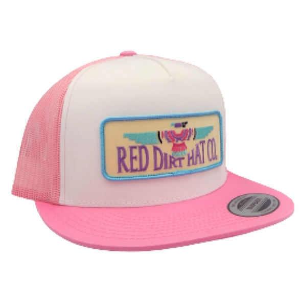 Red Dirt Hat Co. "Thunderbird" Hat in White/Pink