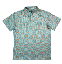 Red Dirt Hat Co. Men's S/S Cowboy Casual Polo in Blue Tribal