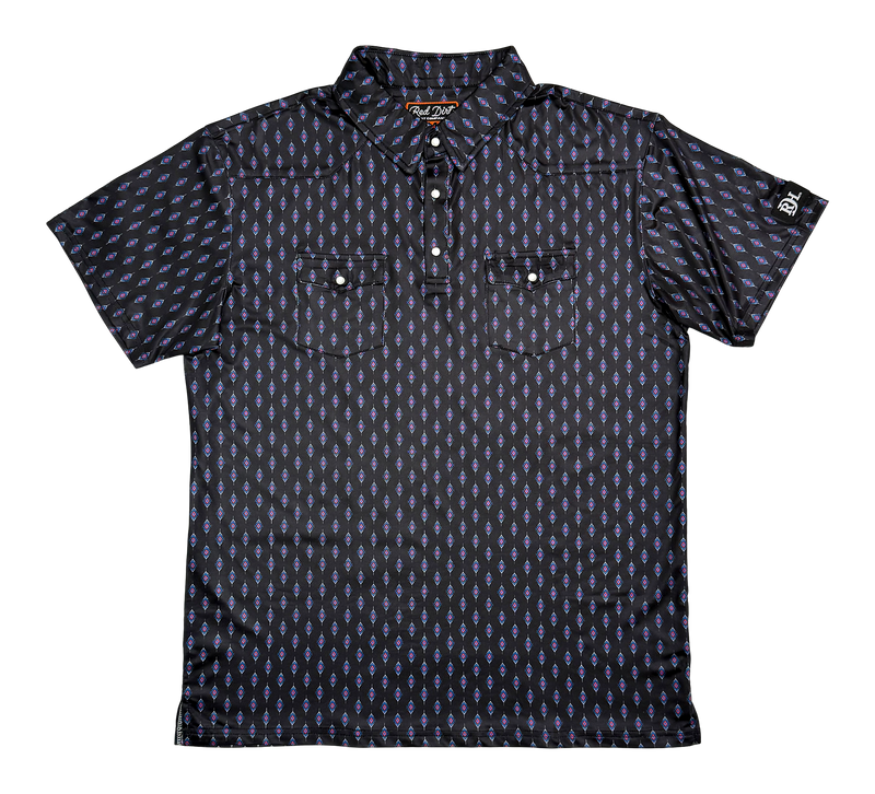 Red Dirt Hat Co. Men's S/S Cowboy Casual Polo in Diamond