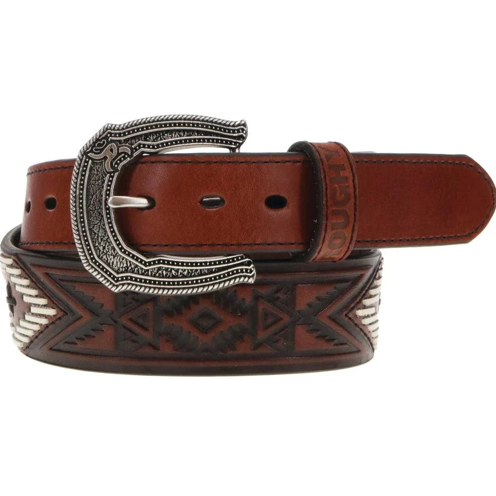 Hooey Men's "Choctaw" Roughy Tooled and Aztec Belt