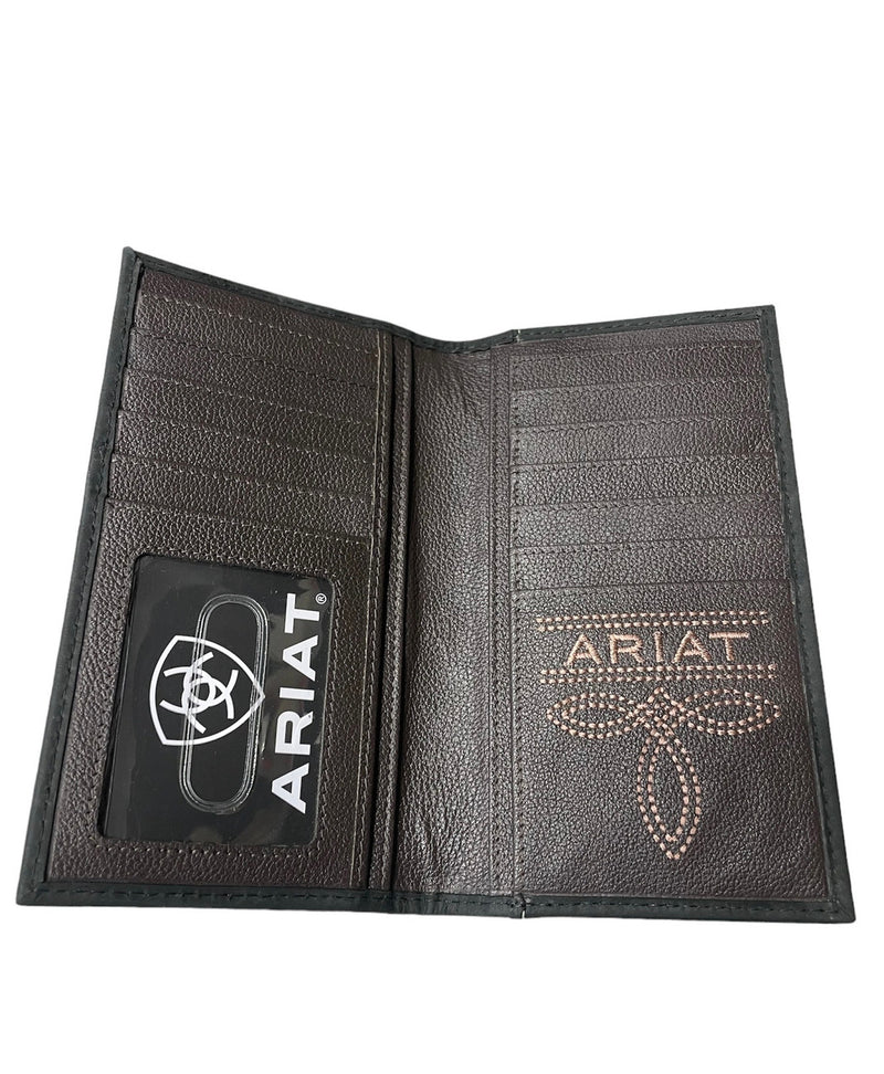 Ariat Men's Mexico Flag Leather Rodeo Wallet/Checkbook Cover