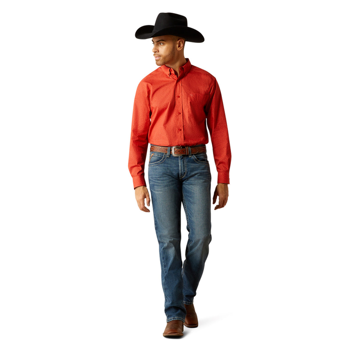 Ariat Men's Russel Long Sleeve Button Down Shirt in Red