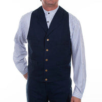 Scully Men's Classic Canvas Vest in Navy