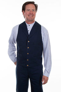 Scully Men's Classic Canvas Vest in Navy