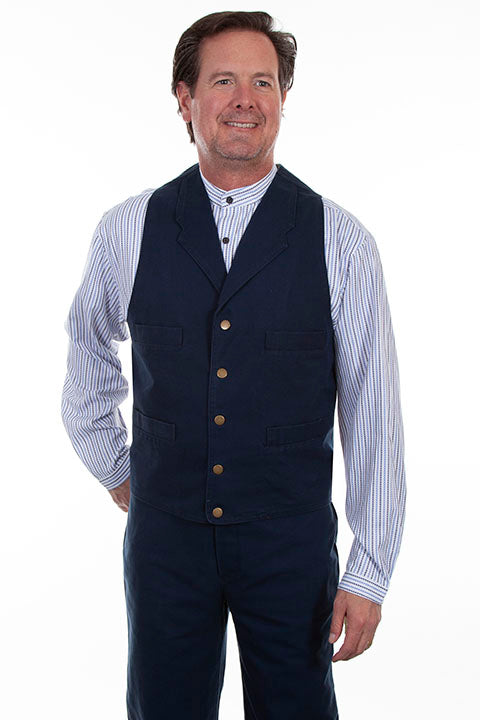 Scully Men's Classic Canvas Vest in Navy