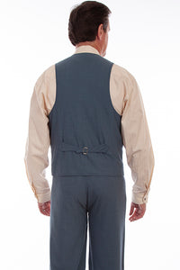 Scully Men's Classic Herringbone Vest in Blue