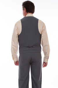 Scully Men's Classic Herringbone Vest in Charcoal