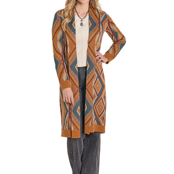 Rock & Roll Denim by Panhandle Slim Women's Aztec Knit Duster in Beige