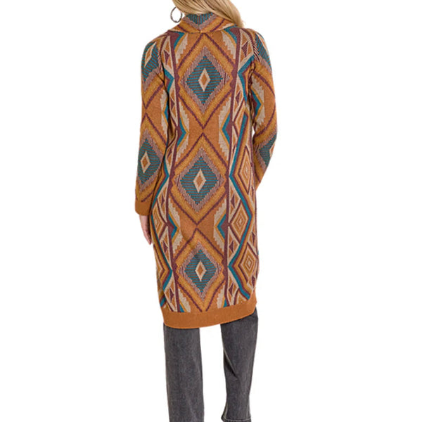 Panhandle Slim Women's Aztec Knit Duster in Beige