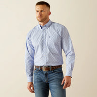 Ariat Men's L/S Wrinkle Free Otello Classic Fit Western Button Down Shirt in Periwinkle