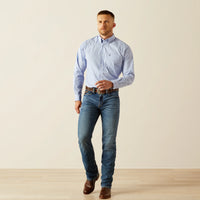 Ariat Men's L/S Wrinkle Free Otello Classic Fit Western Button Down Shirt in Periwinkle
